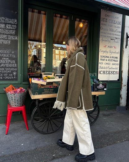 Isabelle | Gebreide Jas met Franje