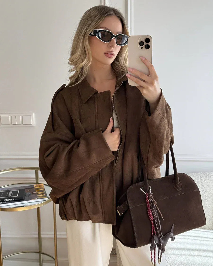 Mila Oversized Suede Jacket